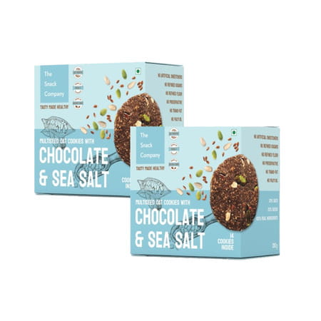 The Snack Company Guilt-Free Multi Seed Oats - Seasalt And Chocolate Combo| No Maida (2x210g)