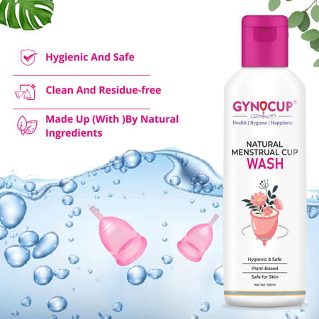 Gynocup Premium Menstrual Cup For Women Pink Large Size With Wash-100Ml (Combo)