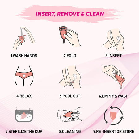 Gynocup Premium Menstrual Cup For Women Pink Large Size With Wash-100Ml (Combo)