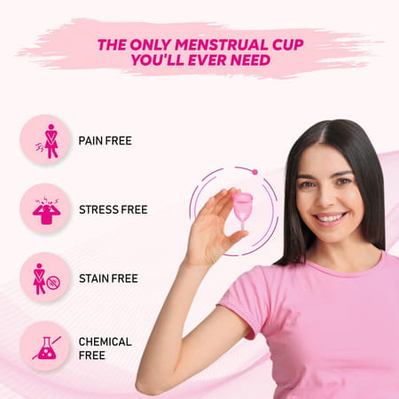 Gynocup Premium Menstrual Cup For Women Pink Large Size With Wash-100Ml (Combo)