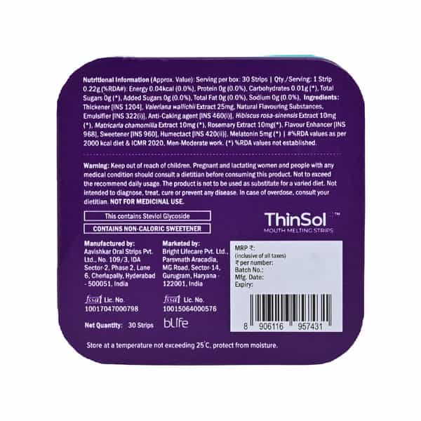 Hk Vitals Disolve Melatonin 5Mg | No Added Sugar | Mint Lemon | 30 Melatonin Strips