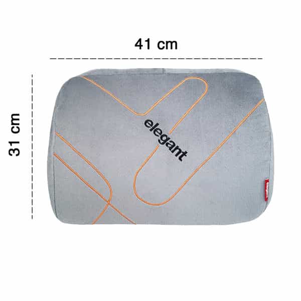 Elegant Fur Memory Foam Lumbar Support Pillow Grey