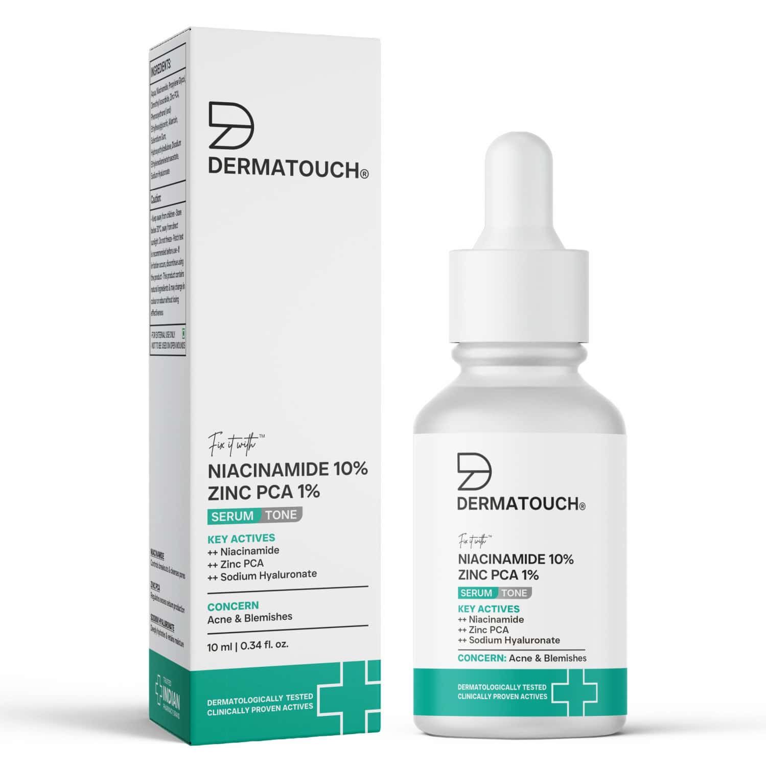 Dermatouch Niacinamide 10% + Zinc Pca 1% Serum - Acne Blemishes & Oil Control |all Skin Types - 10ml
