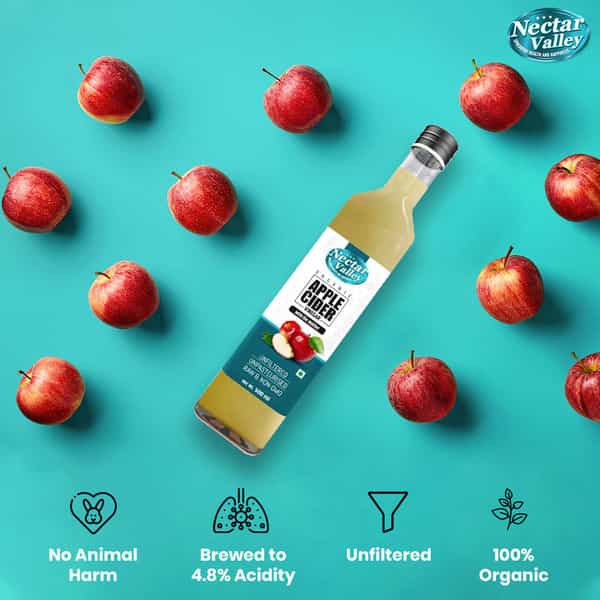 Nectar Valley Organic Apple Cider Vinegar With Mother Of Vinegar Unfiltered & Unpasteurized -500Ml