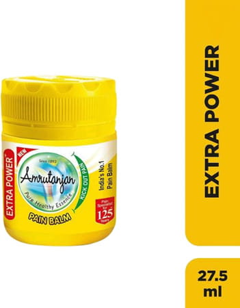 Amrutanjan Pain Balm Extra Power - 27.5ml (Free Amrutanjan Comfy Ultra Xl Worth Rs 39)