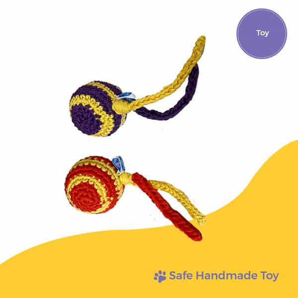Captain Zack Crochet Stripped Ball Small Dog Toy