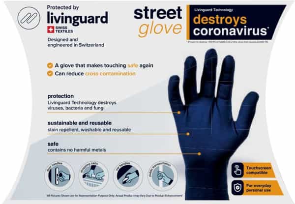 Livinguard Street Gloves | Touchscreen Compatible | Washable & Reusable | Cotton - Women's Small