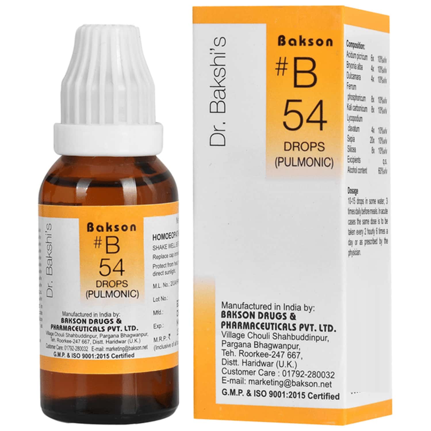 Baksons B54 Pulmonic Drops 30 Ml