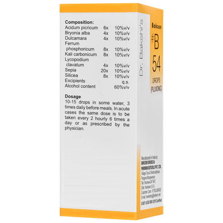 Baksons Homoeopathy B54 Pulmonic Drops 30 Ml