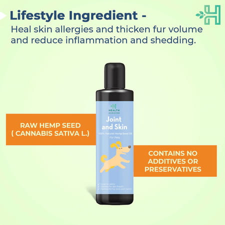Health Horizons Joint & Skin Oil | Natural Hemp Seed Oil For Pets | 200ml
