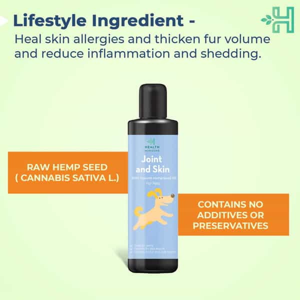 Health Horizons Joint & Skin Oil | Natural Hemp Seed Oil For Pets | 200Ml