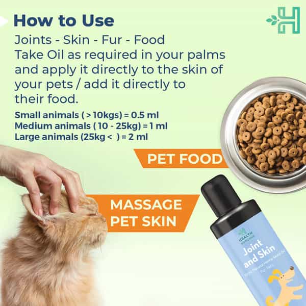 Health Horizons Joint & Skin Oil | Natural Hemp Seed Oil For Pets | 200Ml