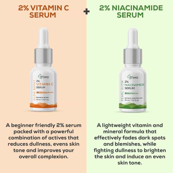 Cgg Cosmetics Am / Pm Anti-Aging Booster Combo - 2% Vitamin C & 2% Niacinamide Face Serum