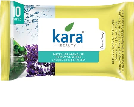 Kara Micellar Water Makeup Removal Wipes With Seaweed And Lavender - (10 Wipes)