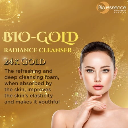 Bio-Essence Bio-Gold Radiance Cleanser With Pure 24k Gold Suitable For All Skin Types - 100g