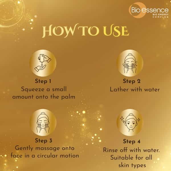 Bio-Essence Bio-Gold Radiance Cleanser With Pure 24K Gold Suitable For All Skin Types - 100G