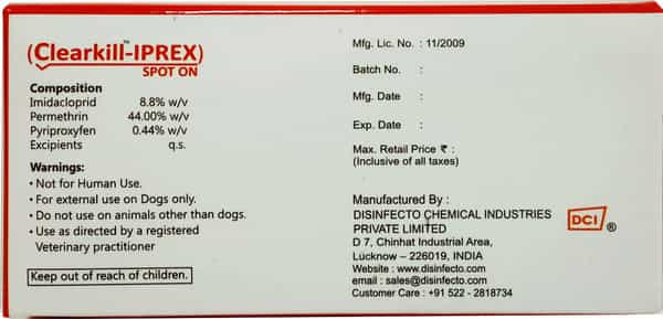 Clearkill Iprex Spot On 2.5 Ml