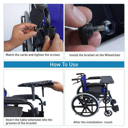 Everactiv Premium Foldable Wheelchair Multipurpose Tray | Blue