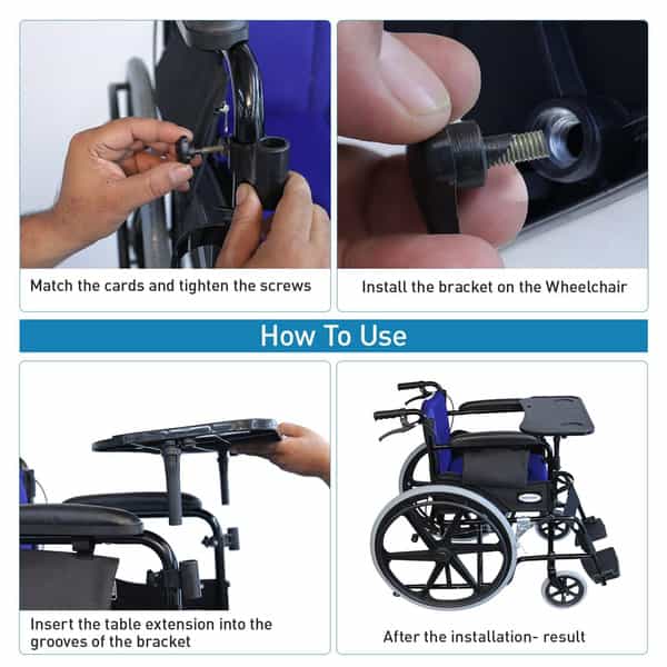 Everactiv Premium Foldable Wheelchair Multipurpose Tray | Blue