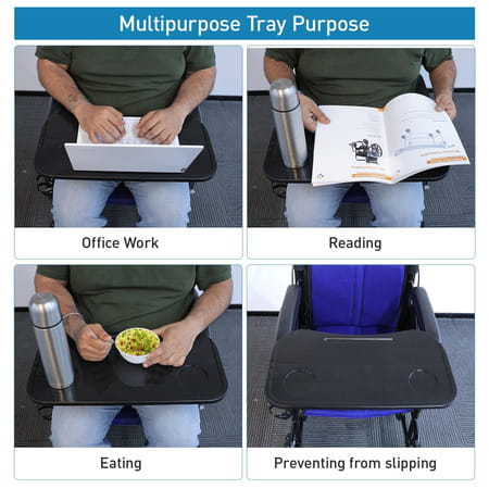 Everactiv Premium Foldable Wheelchair Multipurpose Tray | Blue