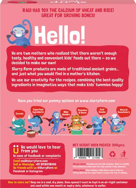 Slurrp Farm Cereal For Little Ones Ragi Rice & Strawberry With Milk - 200G