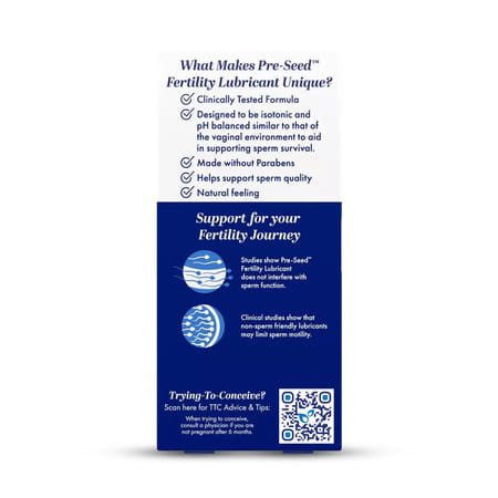 Pre-Seed Fertility Lubricant Paraben Free Gel For Couples Trying To Conceive 40g Tube + 9 Applicator