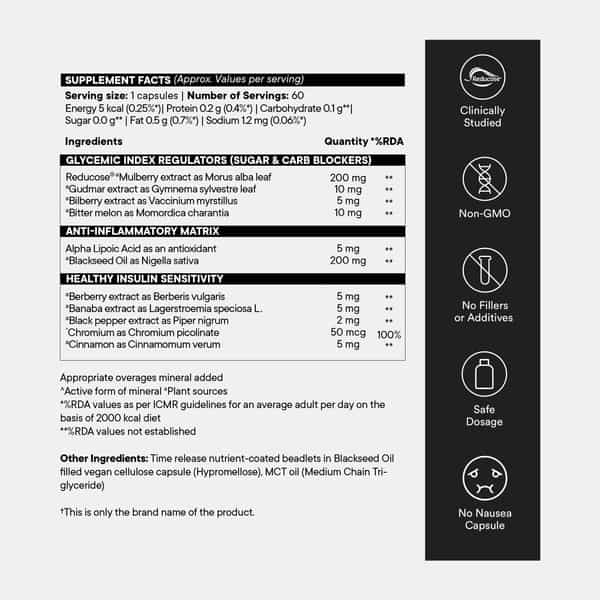 Wellbeing Nutrition Slow Diabetes Care With Clinically Proven | 60 Veg Capsules