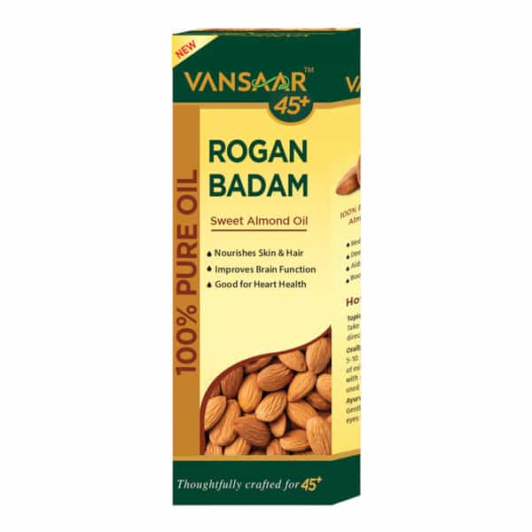 Vansaar Rogan Badam Oil|100% Pure Sweet Almond Oil Rich In Vit E| For Healthy Skin & Hair- 100Ml