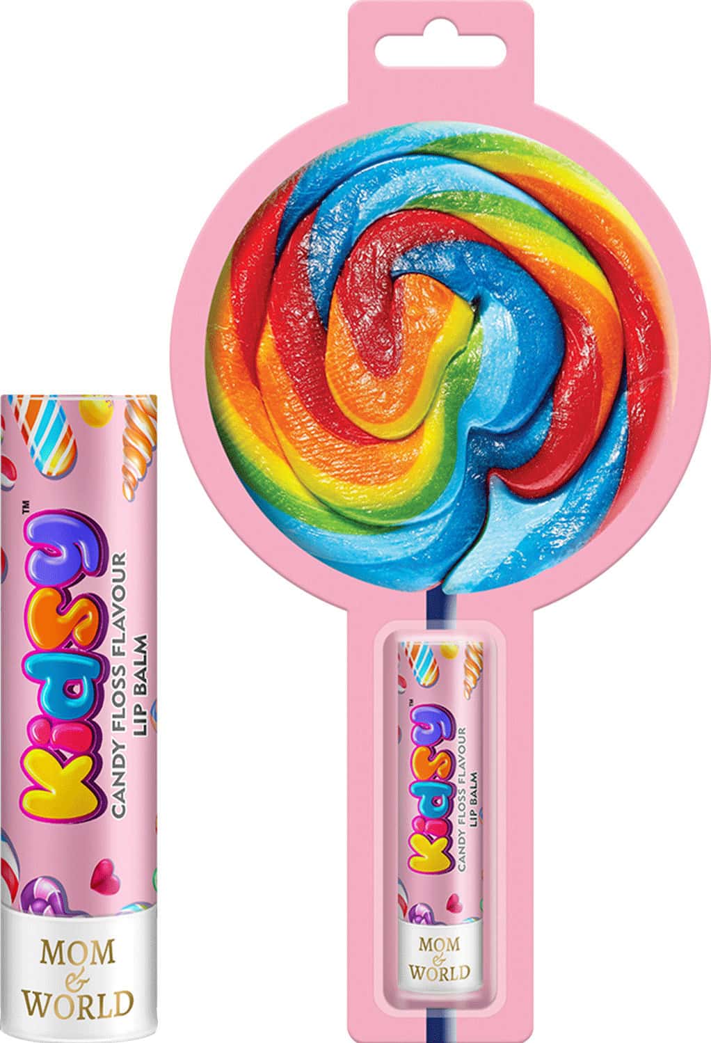 Mom & World Kidsy Naturalcandy Floss Lip Balm - All Day Moisture Baby Lip Balm & Jojoba Oil 4.5g