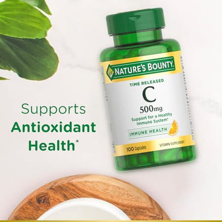 Nature's Bounty Time Released Vitamin C | Immune Support | Vitamin Supplement | 500Mg | 100 Capsules
