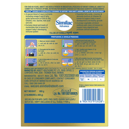 Similac Advance Stage 2 Infant Formula Food (6 To 12 Months) Large Pack 800 Gm
