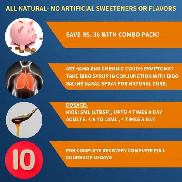 Bibo Cough Syrup - Premium Ayurveda - 20+ Herbs And Honey - 100Ml Bottle