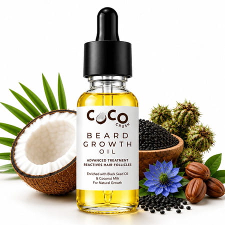 Coco Crush Beard & Hair Growth Oil | Castor | Rosemary Oil | For Patchy & Thin Beards - 15ml
