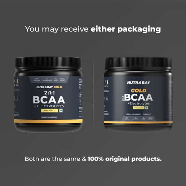 Nutrabay Gold Bcaa 2:1:1 With Electrolytes|5G Bcaa | Pre/Post Workout Energy Drink|250G | Pineapple