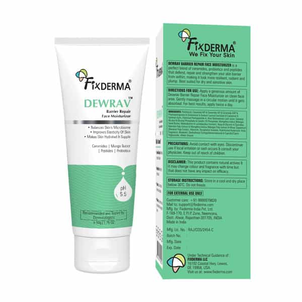 Fixderma Dewrav Barrier Repair Face Moisturizer|Peptide & Mango Butter |Restores Skin Barrier | 50Gm