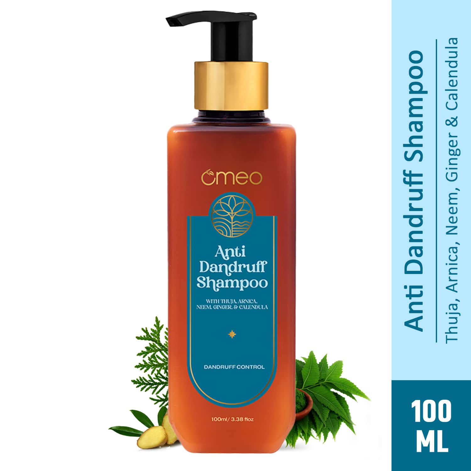 Omeo Anti Dandruff Shampoo | With Neem | Ginger | Arnica | Calendula & Thuja (100ml)