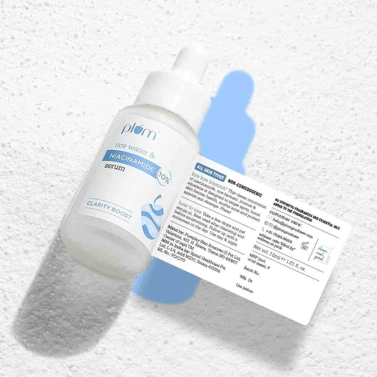 Buy PLUM 10 NIACINAMIDE FACE SERUM WITH RICE WATER 15 ML Online