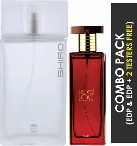 Ajmal Shiro Edp 90Ml Perfume For Men And Sacred Love Edp 50Ml Perfume For Women