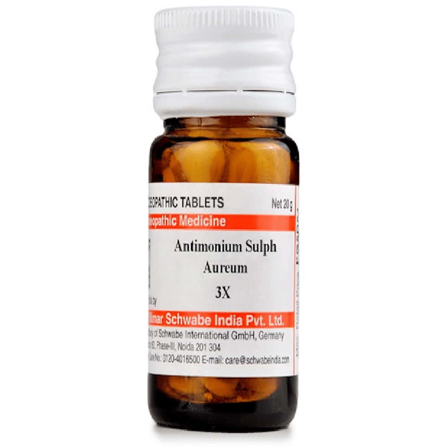 Dr. Willmar Schwabe India Antimonium Sulph Aureum Trituration Tablet 3x 20 No'S