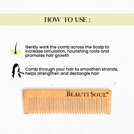Beautisoul Neem Comb | Kids Wooden Comb | Eco-Friendly Comb Handmade Comb For Baby Hair Growth