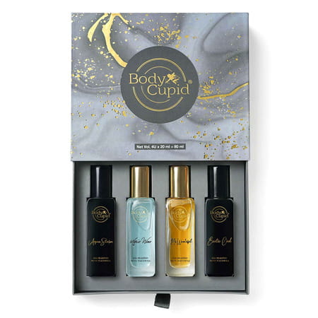Body Cupid Luxury Perfume Gift Set For Men 4x20 Ml - Aqua Wave|Exotic Oud|Mr Wonderful|Aqua Storm