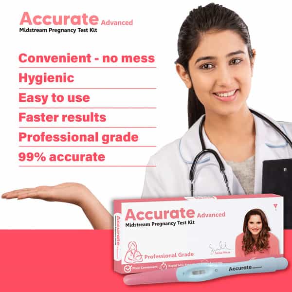 Accurate Advanced - One Step Midstream Urine Hcg Pregnancy Test Kit Device