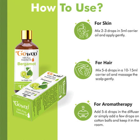 Go Woo 100% Pure & Virgin Bergamot Oil 10 Ml