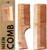 Imvelo Neem Wooden Combs For Hair Growth Protect From Hairfall & Dandruff Fine + Dual Tooth Combo