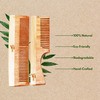Imvelo Neem Wooden Combs For Hair Growth Protect From Hairfall & Dandruff Fine + Dual Tooth Combo