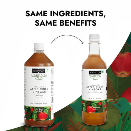 Kapiva Himalayan Apple Cider Vinegar With Mother 500Ml | Helps With Digestion & Weight Care
