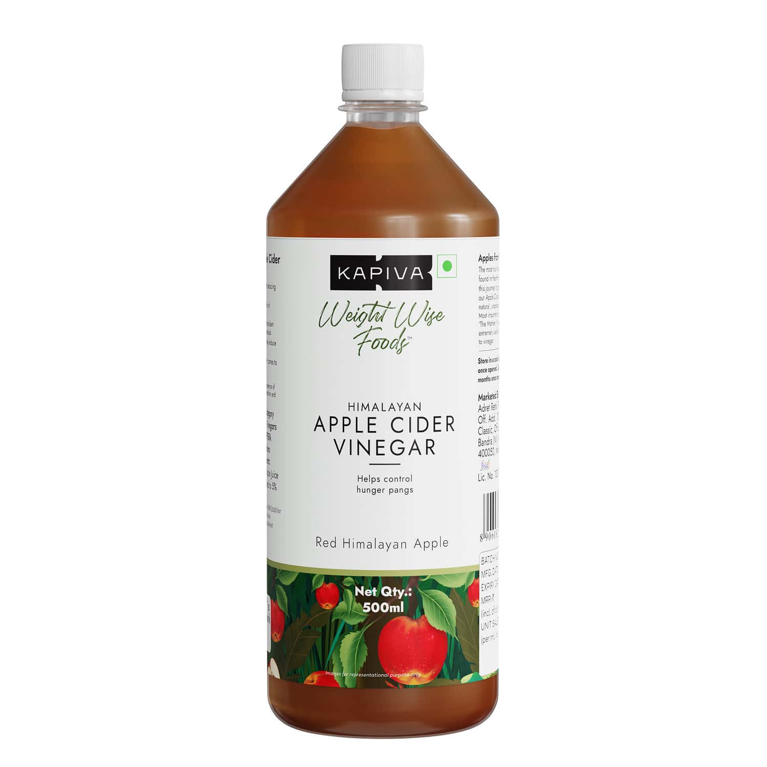 Buy KAPIVA HIMALAYAN APPLE CIDER VINEGAR WITH MOTHER VINEGAR 500ML