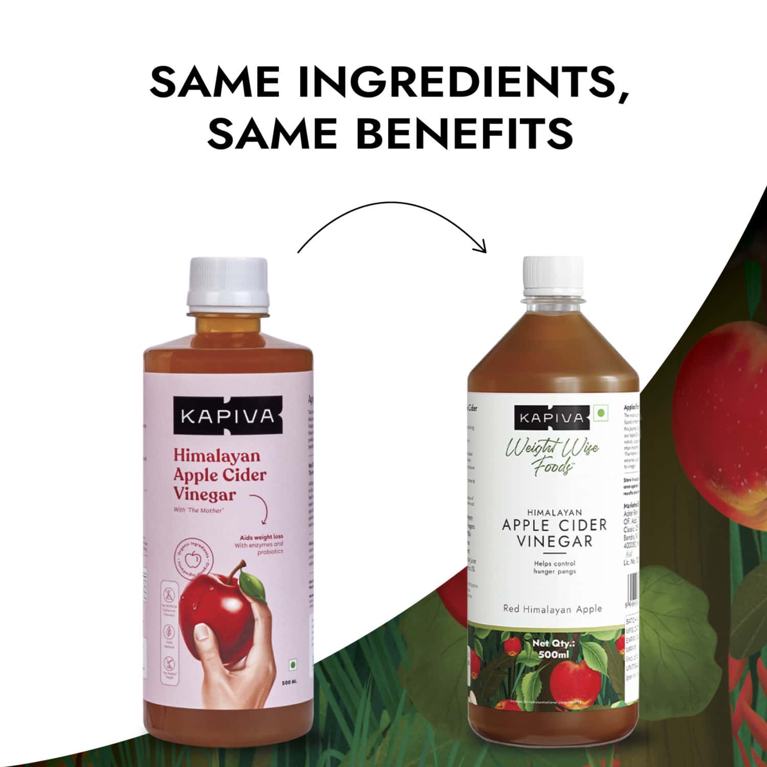 Buy KAPIVA HIMALAYAN APPLE CIDER VINEGAR WITH MOTHER VINEGAR 500ML