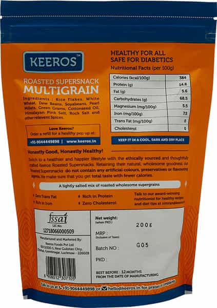 Keeros Multigrain Healthy Super Snack - Pack Of 1 X 400G