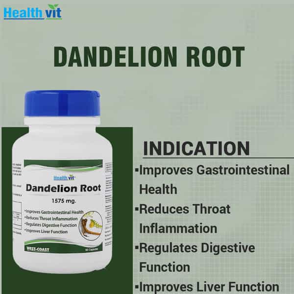 Healthvit Dandelion Root 1575 Mg 60 Capsules